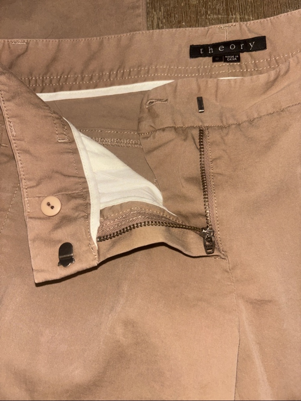Theory Tan High-Rise Wide Leg Pants - Picture 6 of 7